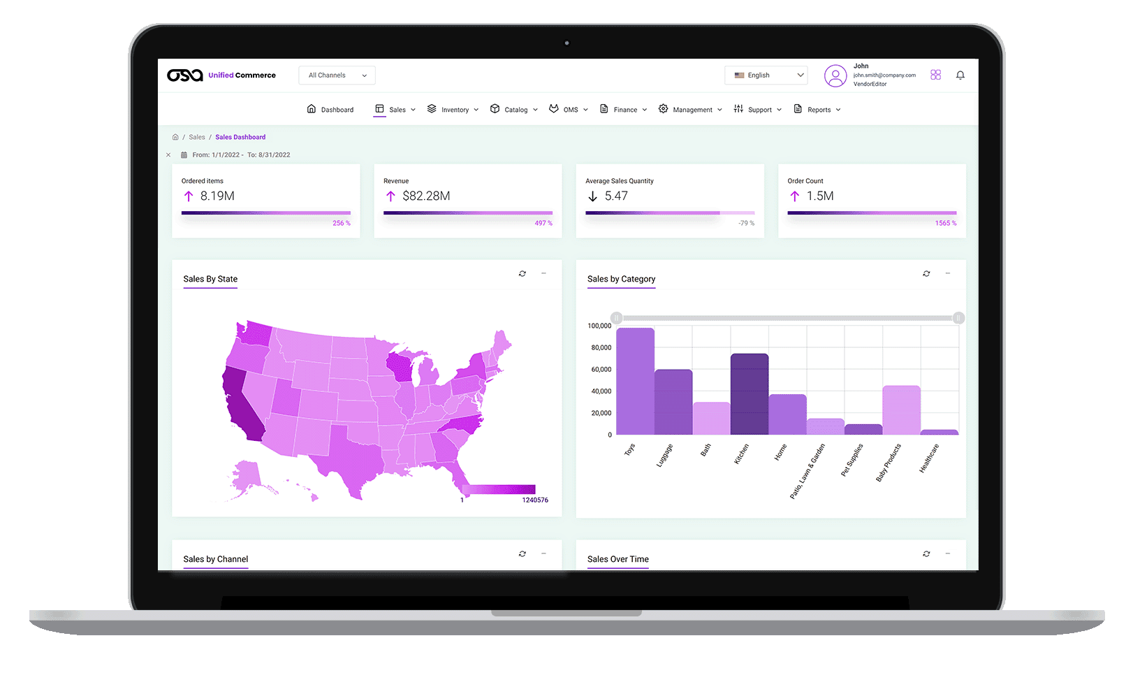 Osa Unified Commerce Platform Dashboard for Brands, Retailers, and 3PLs