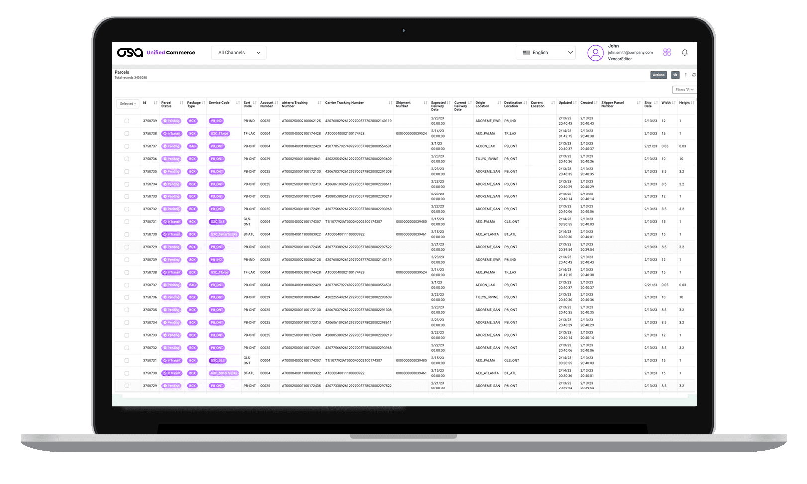 Osa Last Mile Management Hub All Parcels